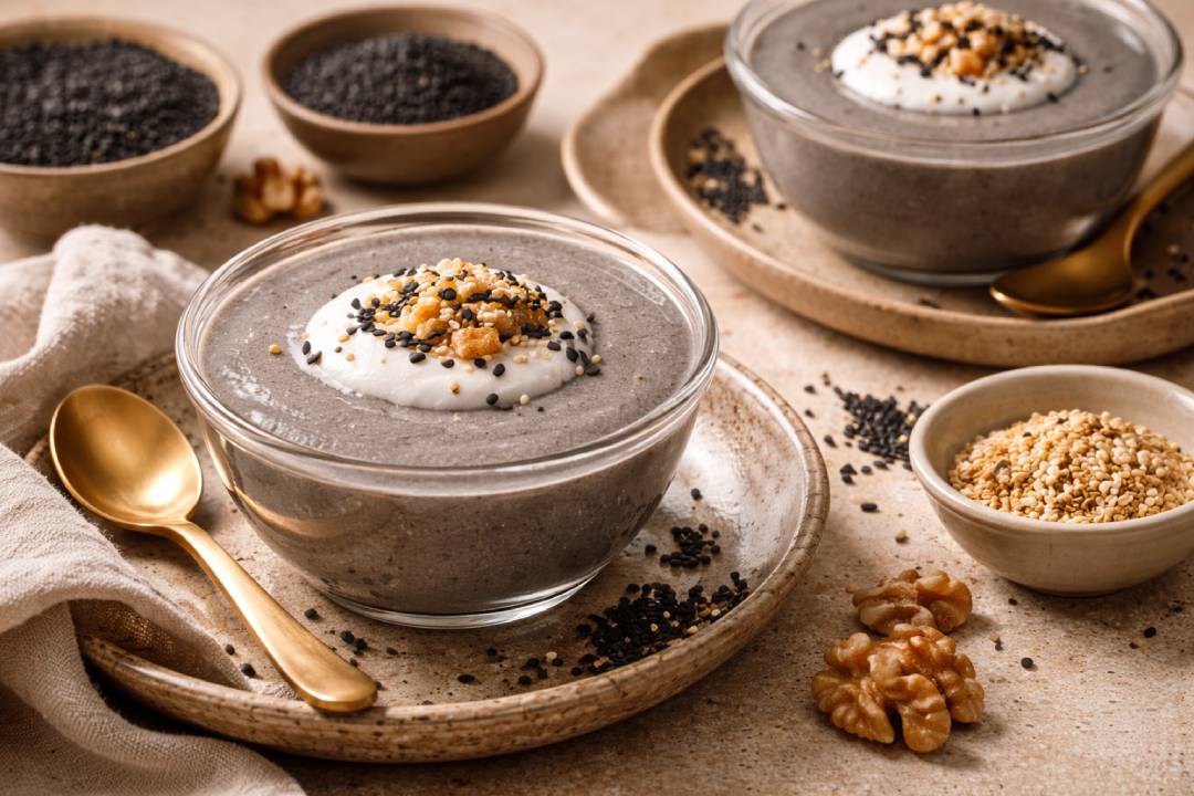 Black Sesame Pudding A Creamy Dessert with Surprising Nutritional Value