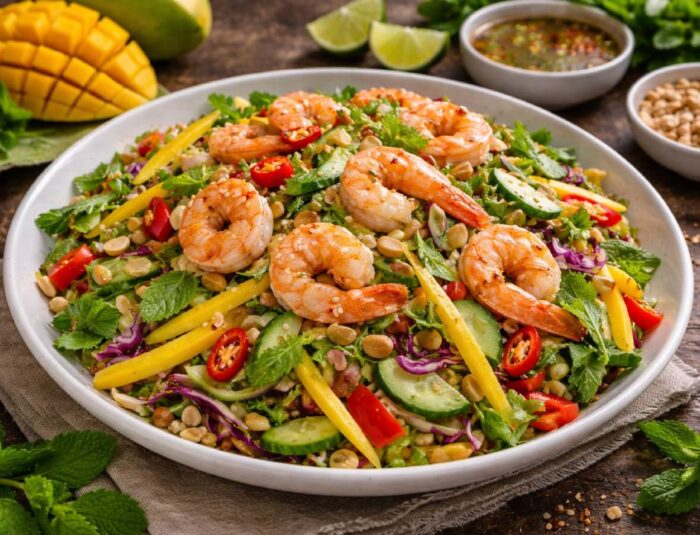 Thai Mango Shrimp Salad Fresh Low-Calorie Meal Idea