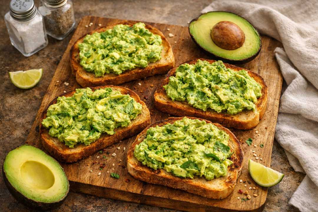 Healthy Avocado Toast with Low Calories and Good Fats for Diet