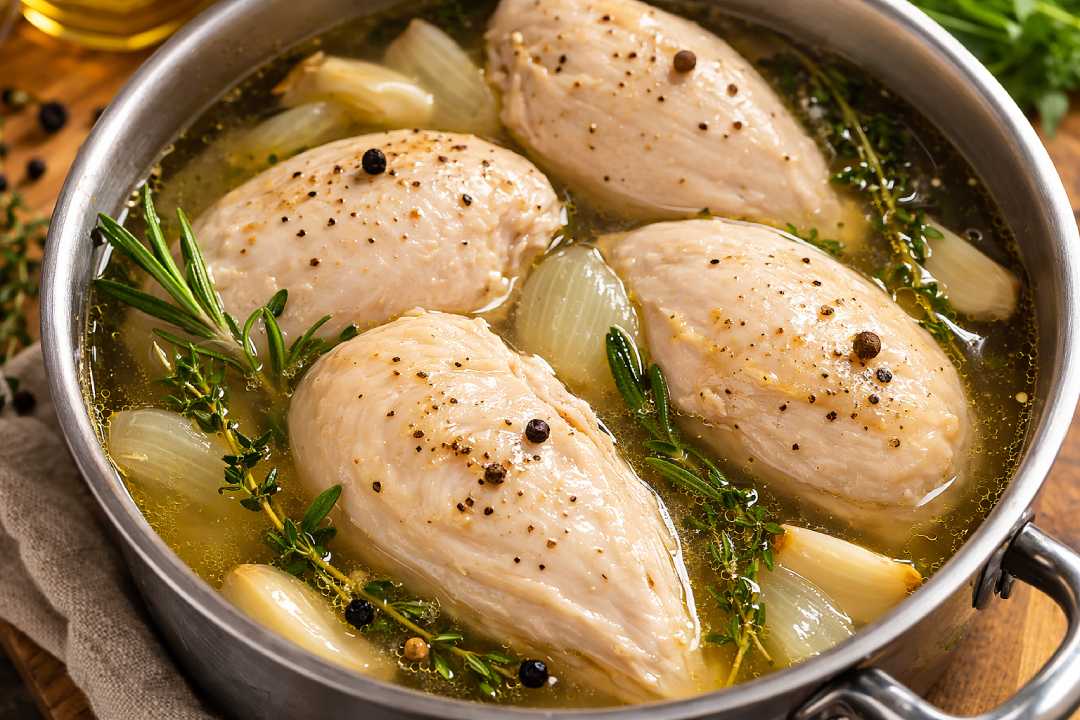 Poached Chicken A Simple Low-Calorie Protein for Healthy Eating