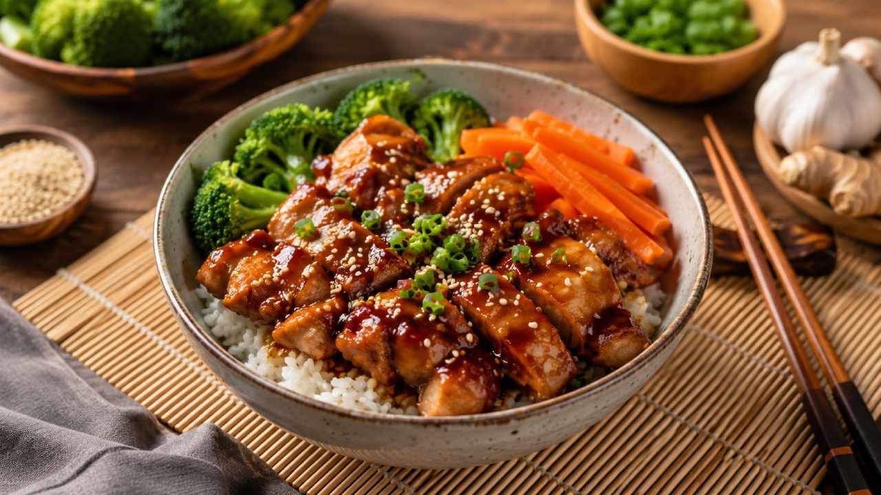 A Savory and Filling Chicken Teriyaki Meal, Perfect for Lunch
