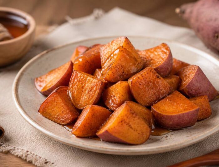 Honey Cinnamon Baked Sweet Potato Dessert 120 calories