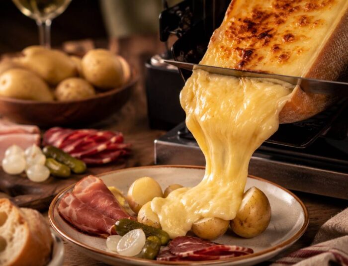 Raclette, a tempting Swiss melted cheese dish