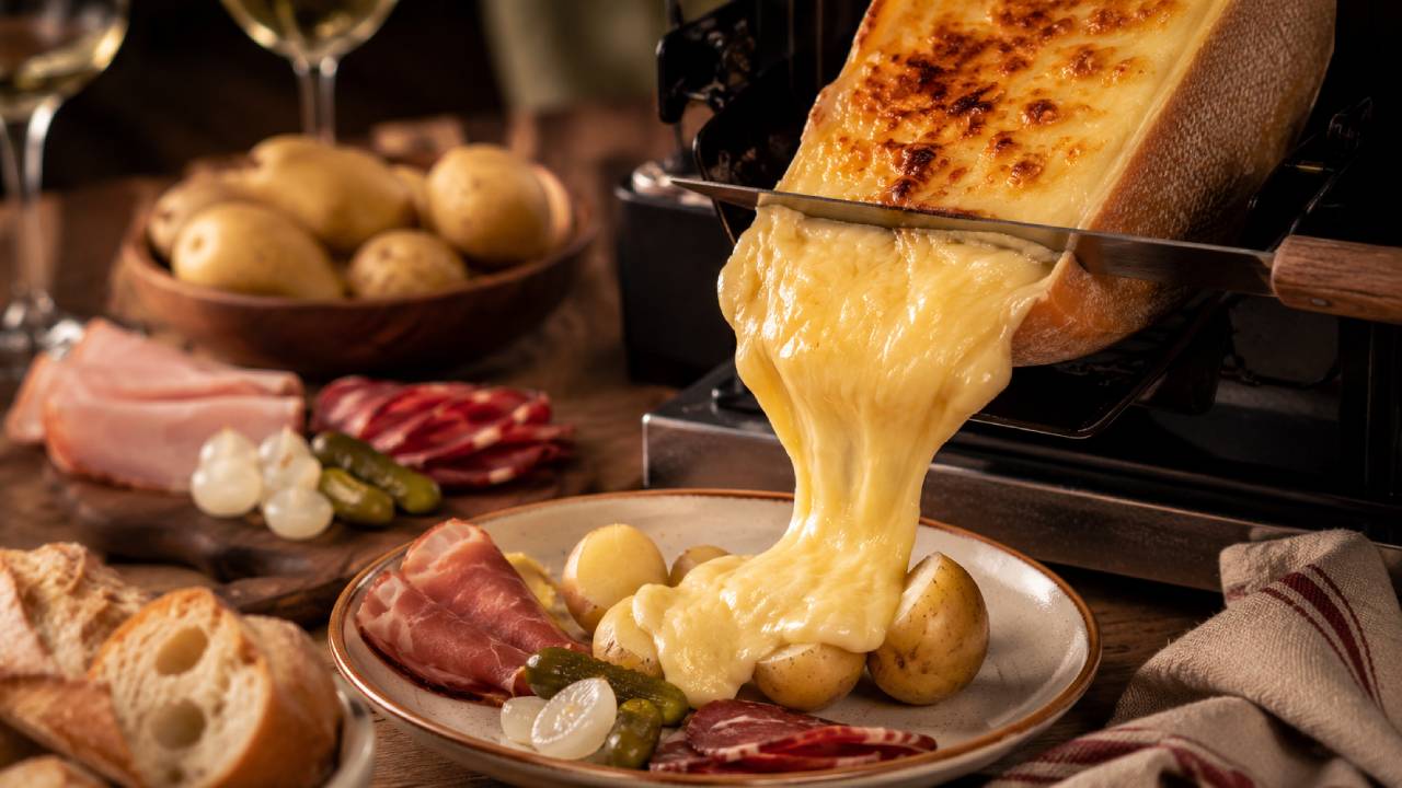 Raclette, a tempting Swiss melted cheese dish