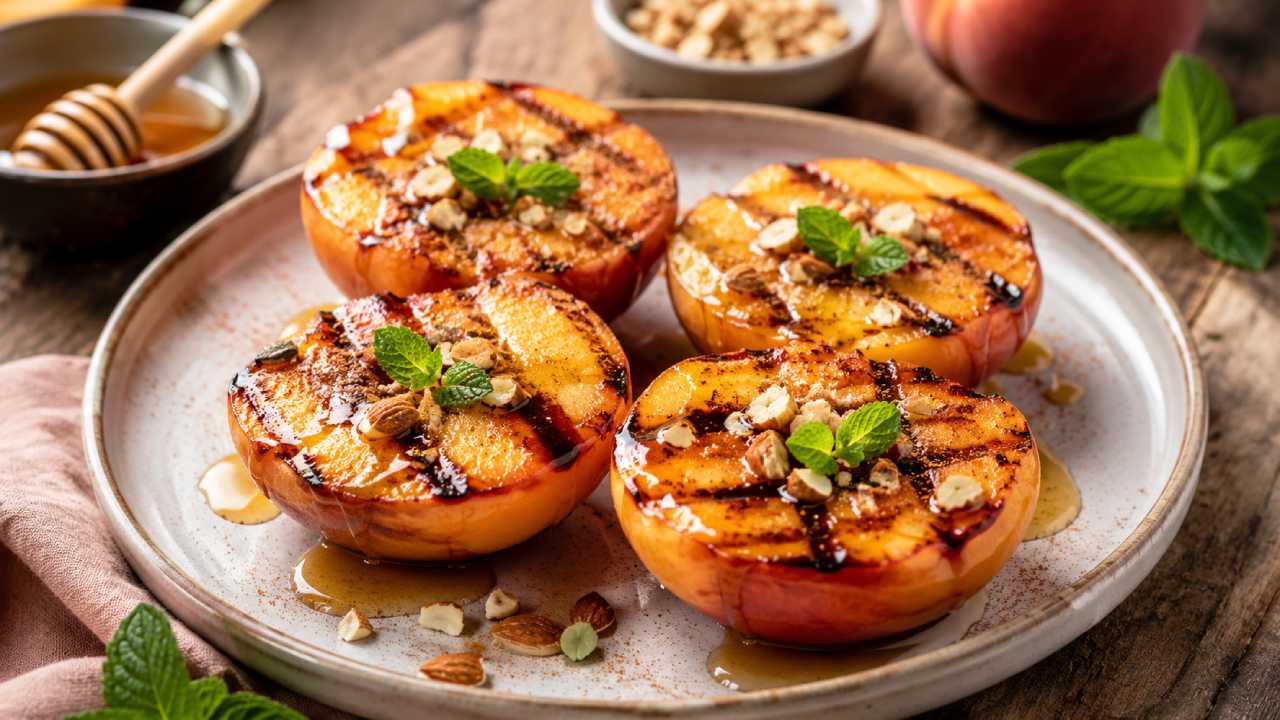 Grilled Peaches with Honey: A Simple Dessert Rich in Natural Sweetness