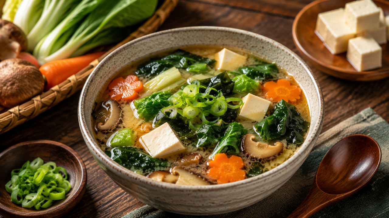 Nourishing Miso Vegetable Soup Full of Fresh Vegetables
