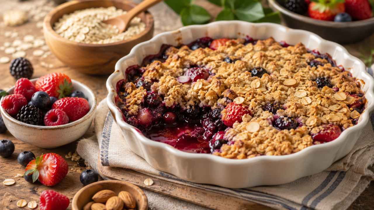 Oat & Berry Crumble Combines Crunchy Oats with Sweet Juicy Berries