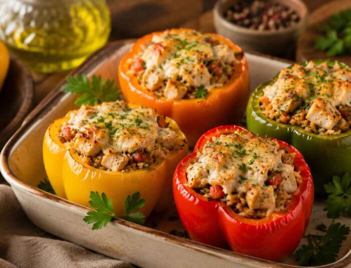 Stuffed Bell Peppers with Lean Chicken for a Healthy Family Dinner