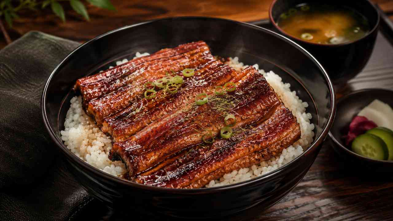 Asian Unagi Don, Japanese Grilled Eel Rice with Sweet Savory Sauce