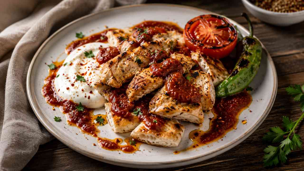 Chicken Iskender Meals with Yogurt and Rich Tomato Sauce