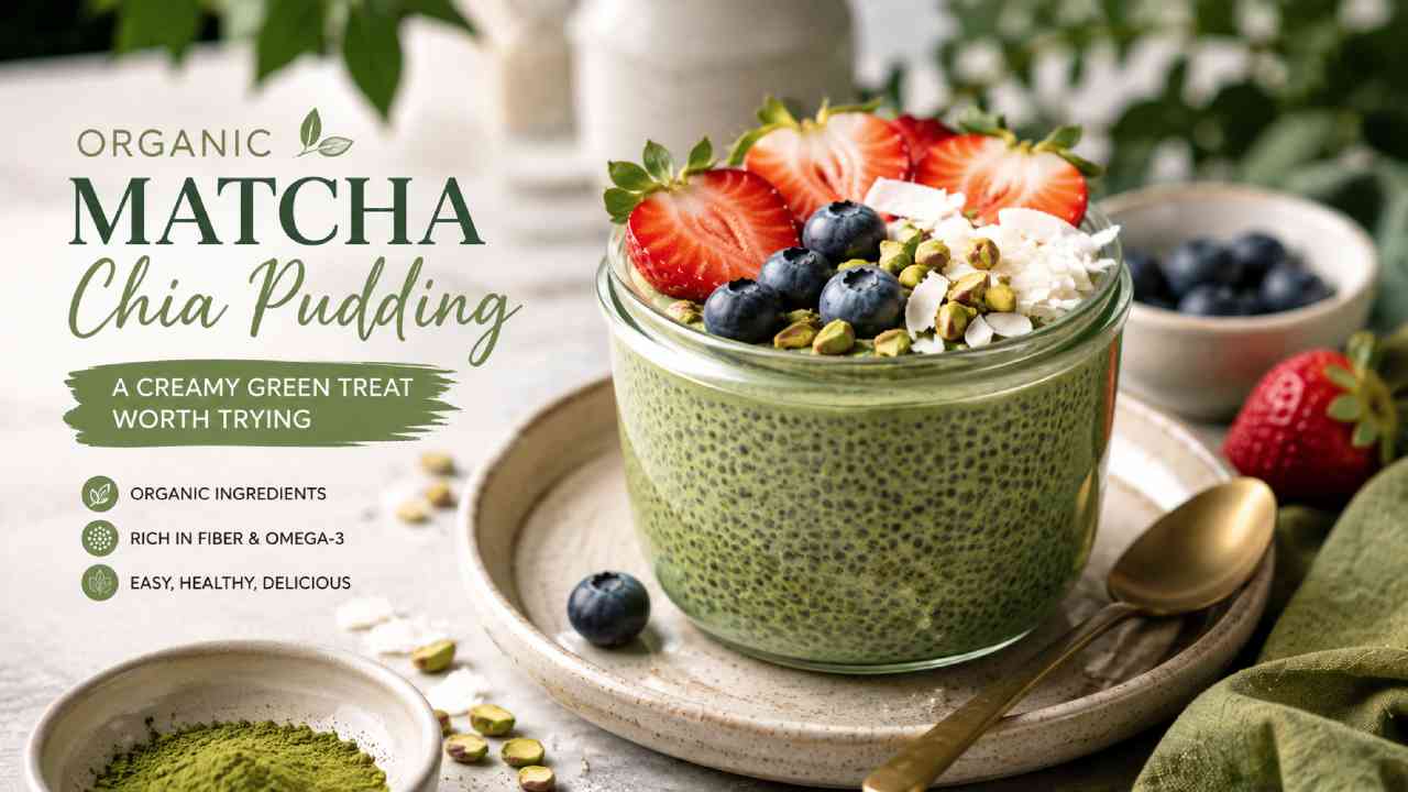 Organic Matcha Chia Pudding, A Creamy Green Treat Worth Trying