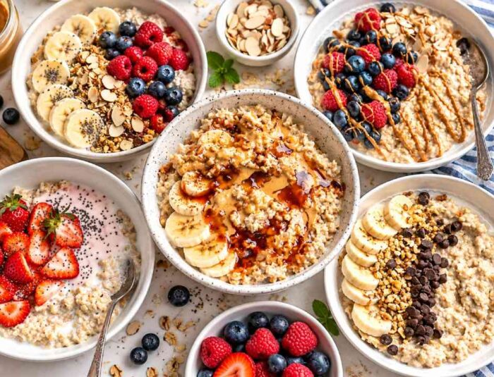 Organic Oatmeal Bowl with Fresh Fruits for a Wholesome Morning