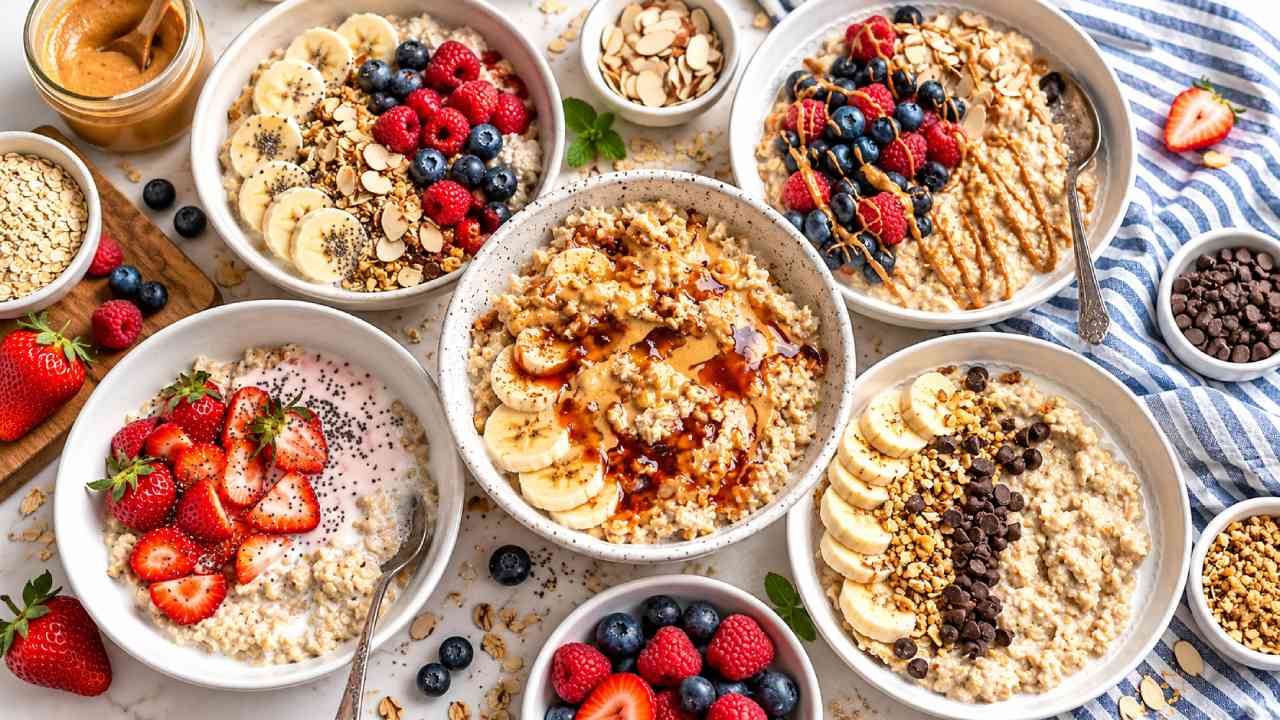 Organic Oatmeal Bowl with Fresh Fruits for a Wholesome Morning