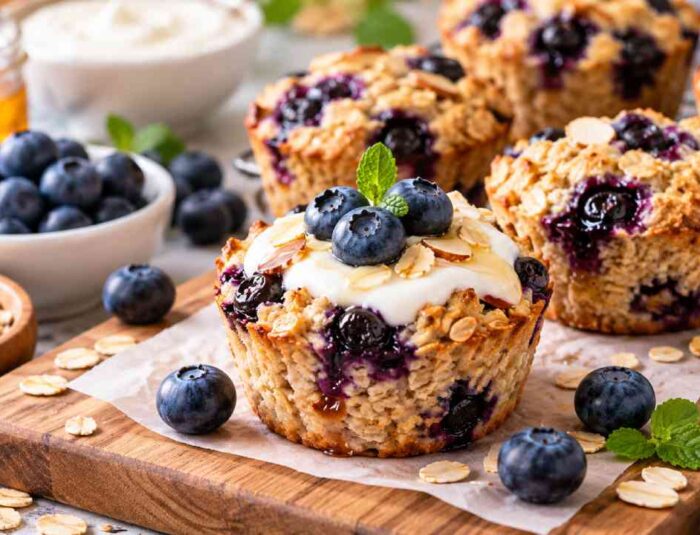 Blueberry Oat Cups, A Healthy and Easy Baked Dessert