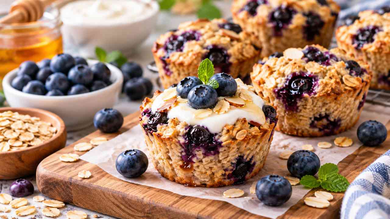 Blueberry Oat Cups, A Healthy and Easy Baked Dessert