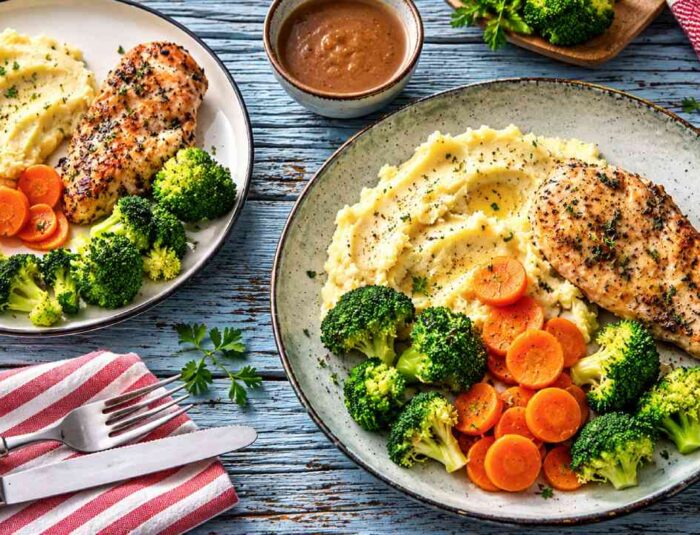 Chicken Cauliflower Mash Bowl for a Healthy Diet Menu