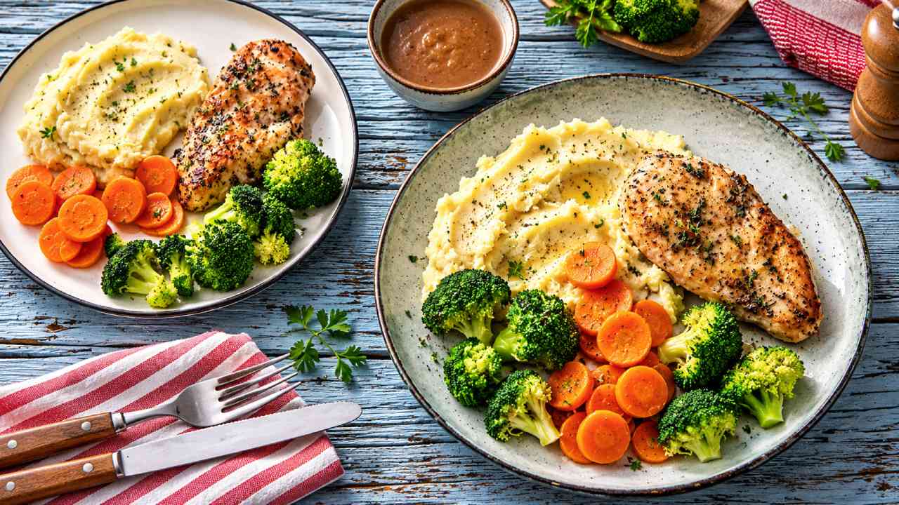 Chicken Cauliflower Mash Bowl for a Healthy Diet Menu